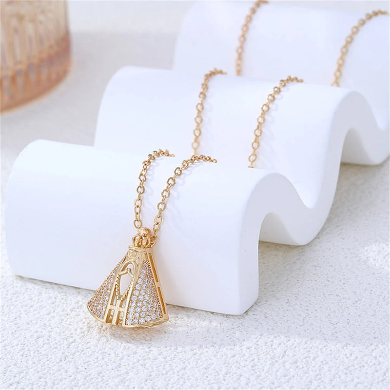 COLLAR DE NUESTRA SEÑORA BAÑADO EN ORO 18K - GARGSI78