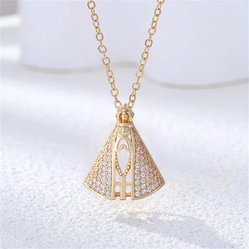 COLLAR DE NUESTRA SEÑORA BAÑADO EN ORO 18K - GARGSI78