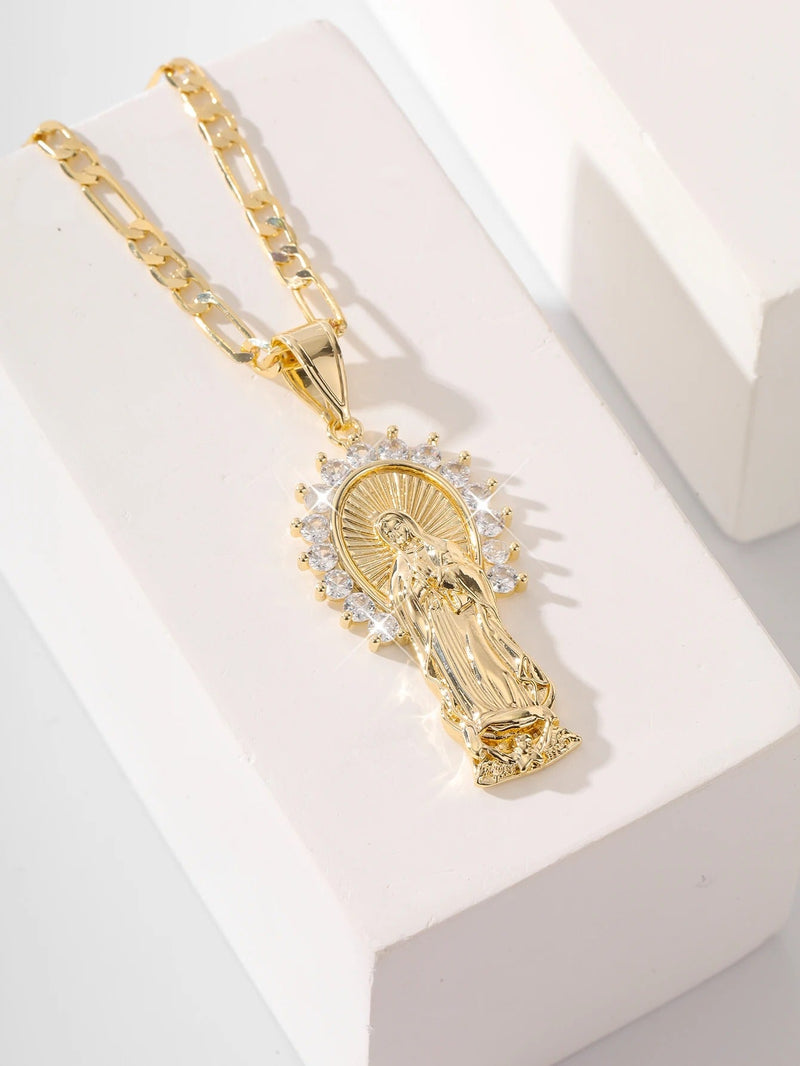 COLLAR NUESTRA SEÑORA BAÑADO EN ORO 18K - GARGSI548