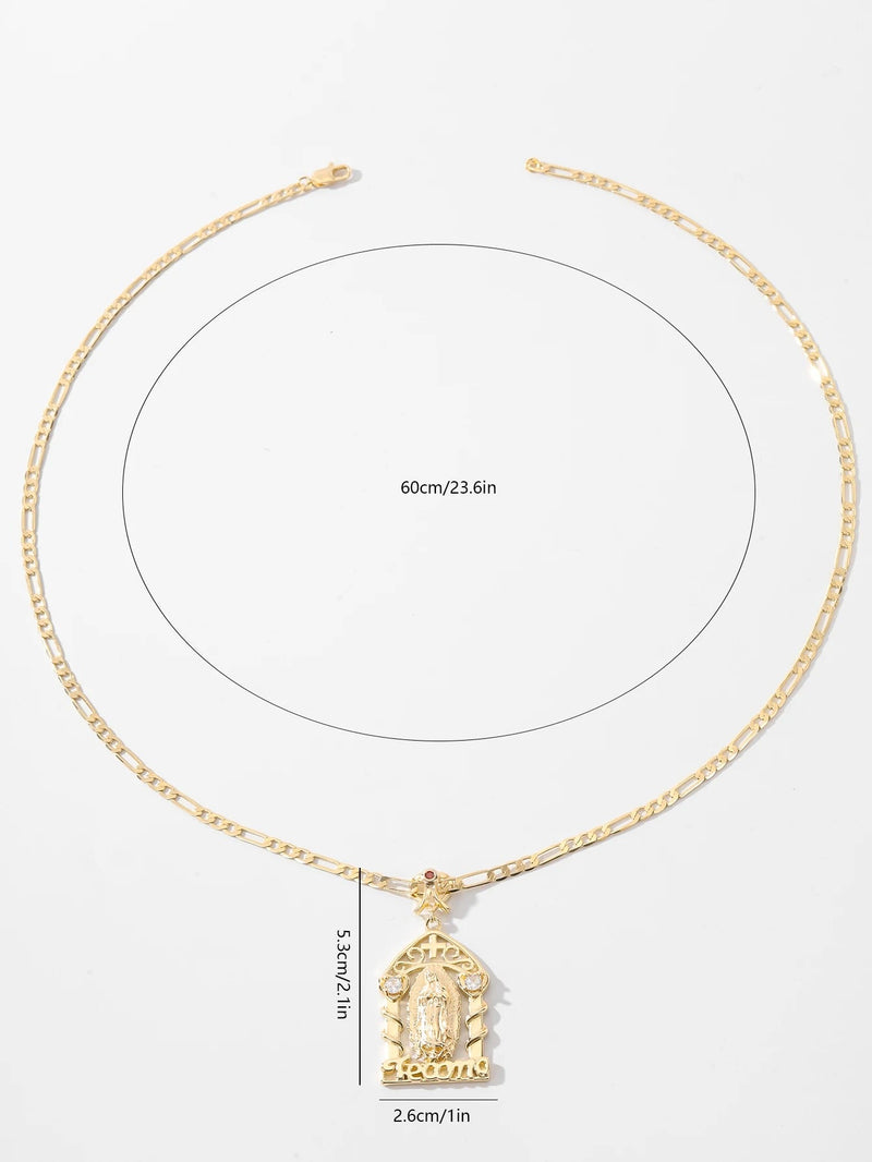 COLLAR DE NUESTRA SEÑORA BAÑADO EN ORO 18K - GARGSI898