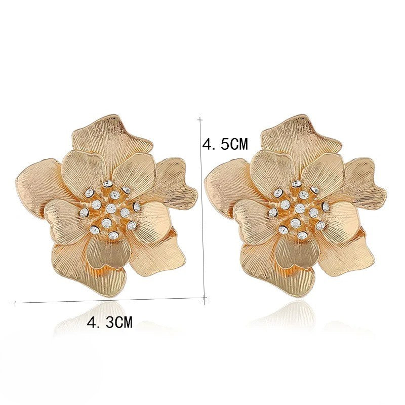 AROS FLORES DE PEONÍA BAÑADO EN ORO 18K - BRSI268