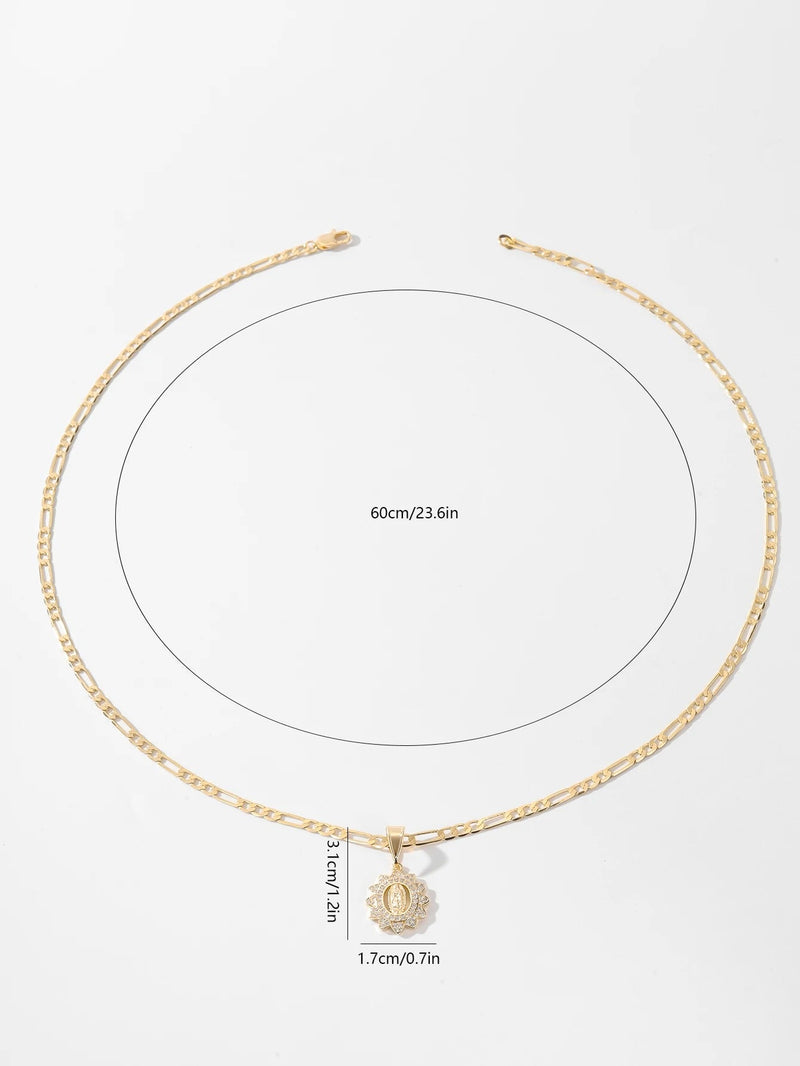 COLLAR DE NUESTRA SEÑORA BAÑADO EN ORO 18K - GARGSI891