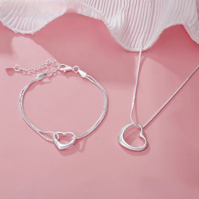 CONJUNTO CORAZÓN PLATA 925 - CONP872