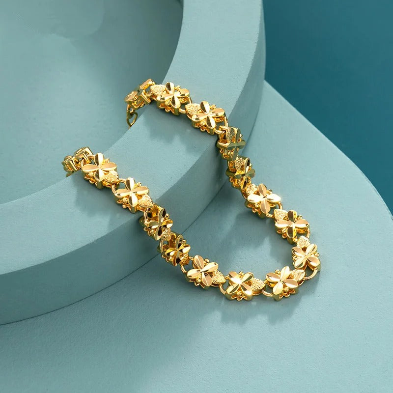 PULSERA DE HOJAS BAÑADAS EN ORO 18K - PLSI032