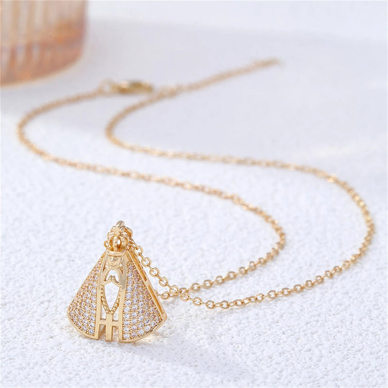 COLLAR DE NUESTRA SEÑORA BAÑADO EN ORO 18K - GARGSI78