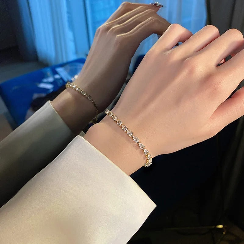 PULSERA DE CRISTALES BAÑADO EN ORO 18K - PLS 137