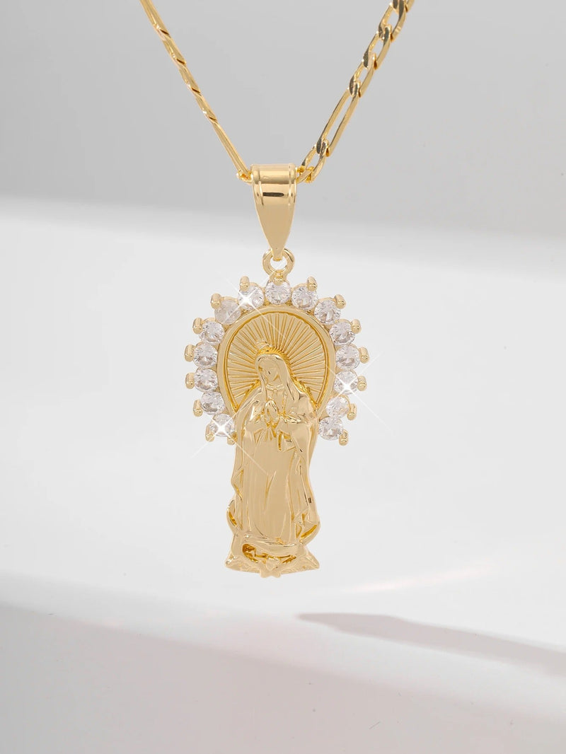 COLLAR NUESTRA SEÑORA BAÑADO EN ORO 18K - GARGSI548