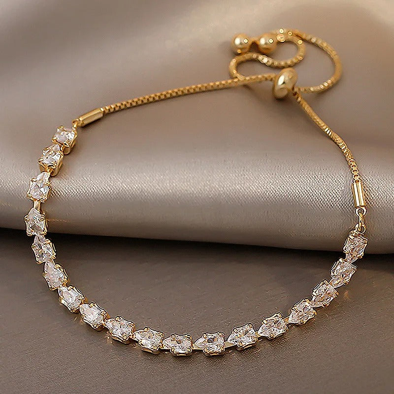PULSERA DE CRISTALES BAÑADO EN ORO 18K - PLS 137