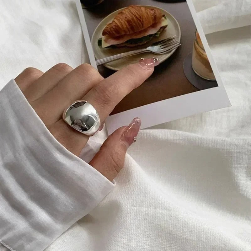 ANILLO AJUSTABLE ESTILO GRANDE PLATA 925 - ANP679