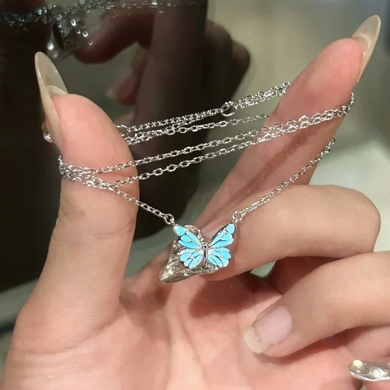 COLLAR MARIPOSA GLOW IN THE DARK PLATA 925 - PR0755