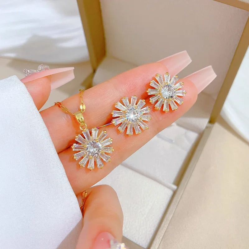 CONJUNTO SOL BAÑADO EN ORO 18K - CONJ467