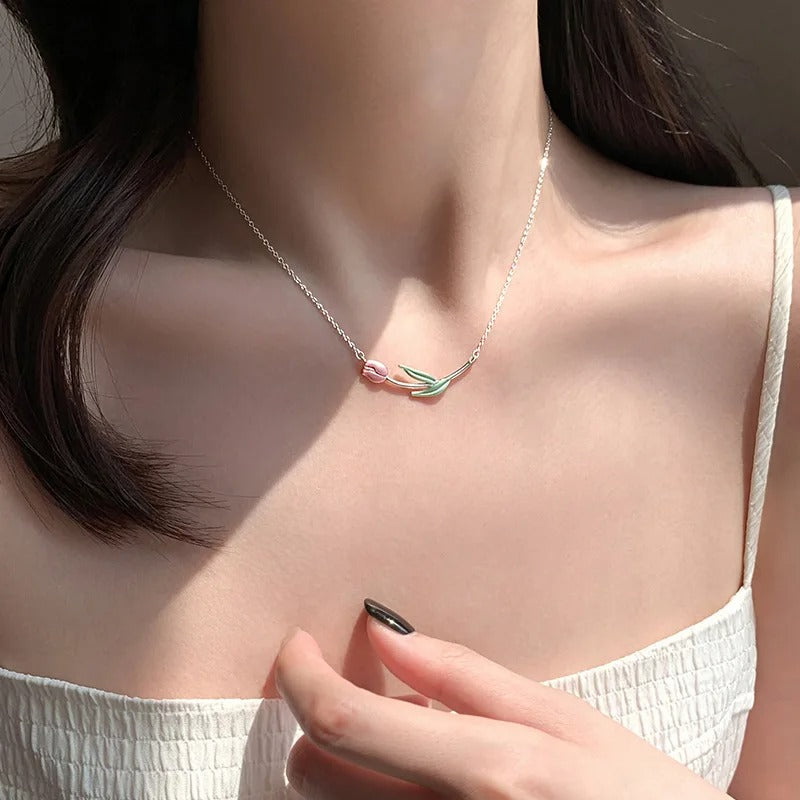 COLLAR TULIPÁN PLATA 925 - PR0888