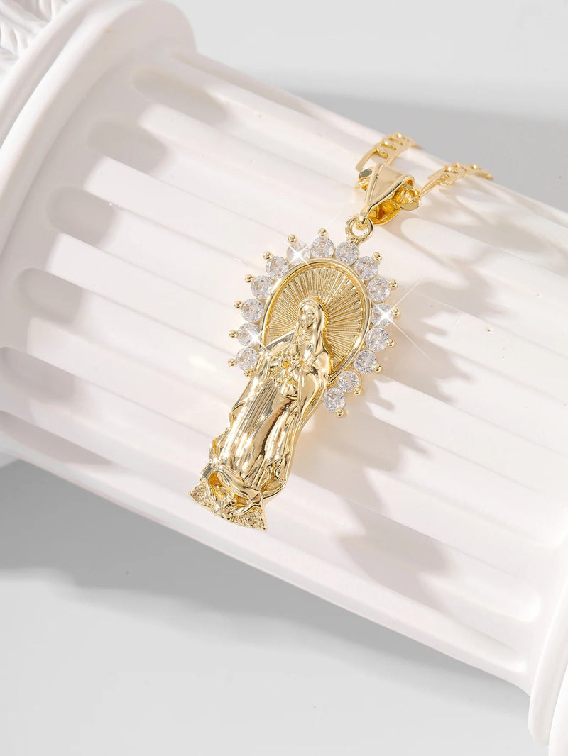COLLAR NUESTRA SEÑORA BAÑADO EN ORO 18K - GARGSI548