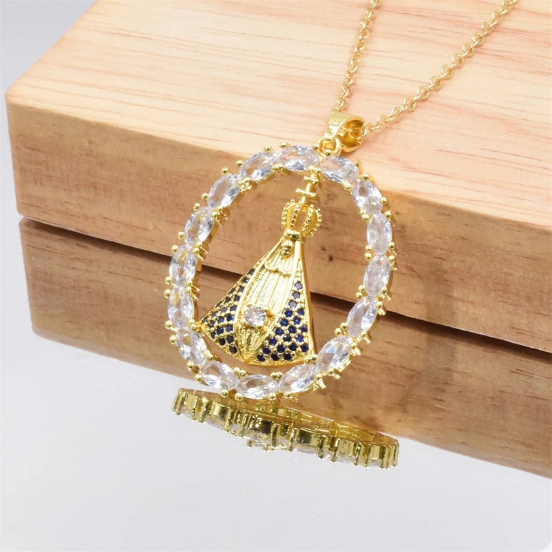 COLLAR DE NUESTRA SEÑORA BAÑADO EN ORO 18K - GARGSI80