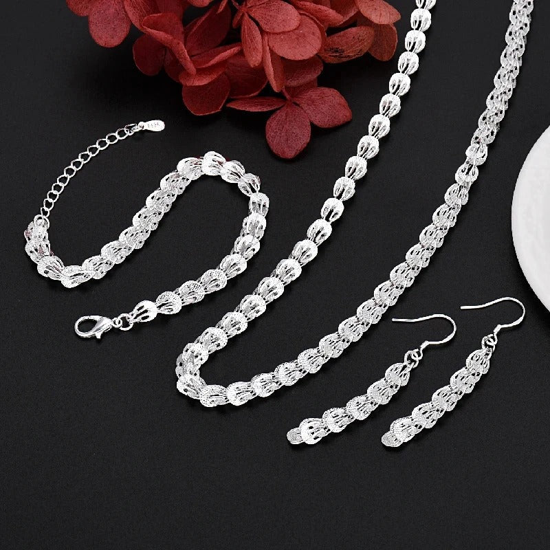 SUPER CONJUNTO ESLABONES PLATA 925 - CONP563
