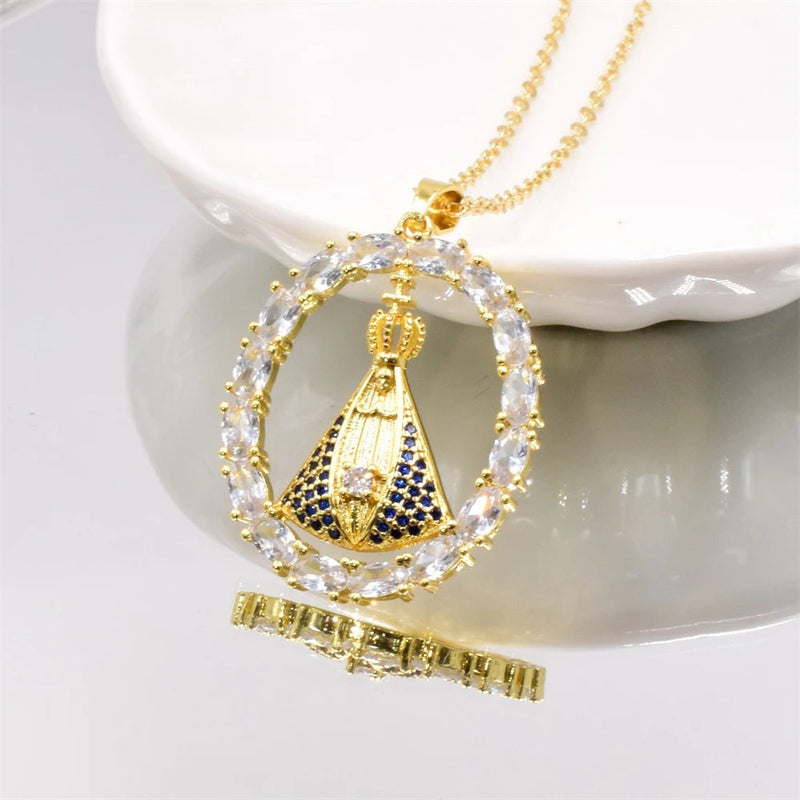 COLLAR DE NUESTRA SEÑORA BAÑADO EN ORO 18K - GARGSI80