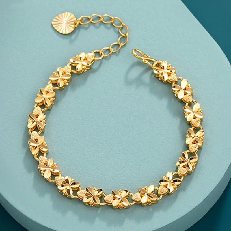 PULSERA DE HOJAS BAÑADAS EN ORO 18K - PLSI032