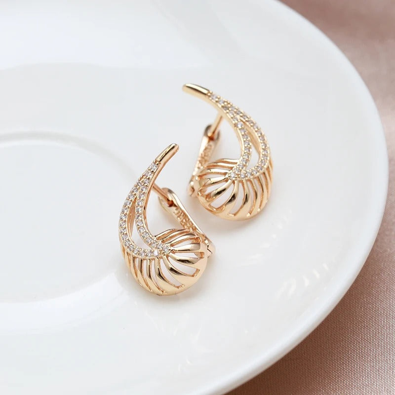 AROS COLGANTE CON TACHUELAS BAÑADO EN ORO 18K - BRSI233