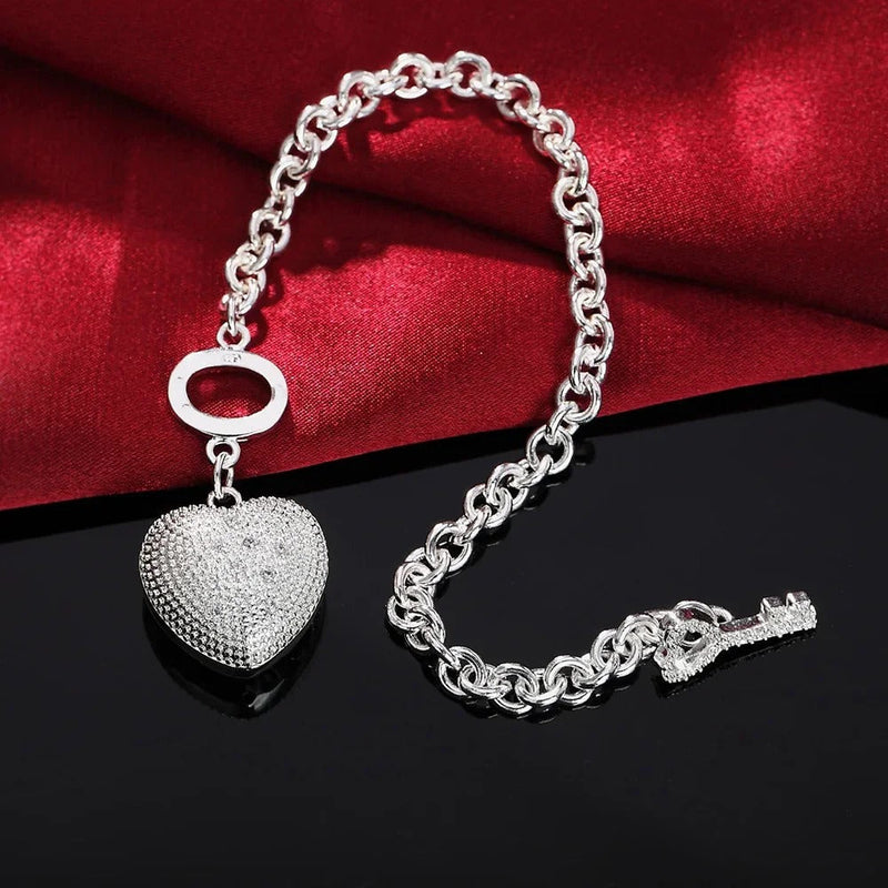 CONJUNTO CORAZÓN BAÑADO PLATA 925 - CONP134