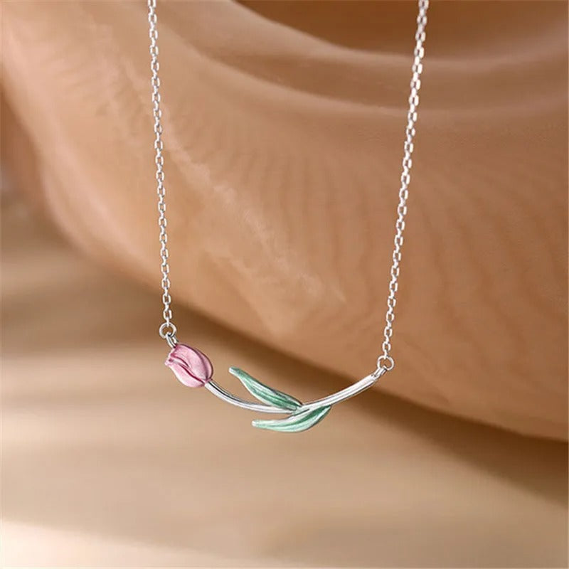 COLLAR TULIPÁN PLATA 925 - PR0888