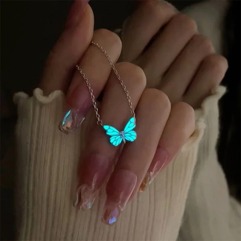 COLLAR MARIPOSA GLOW IN THE DARK PLATA 925 - PR0755