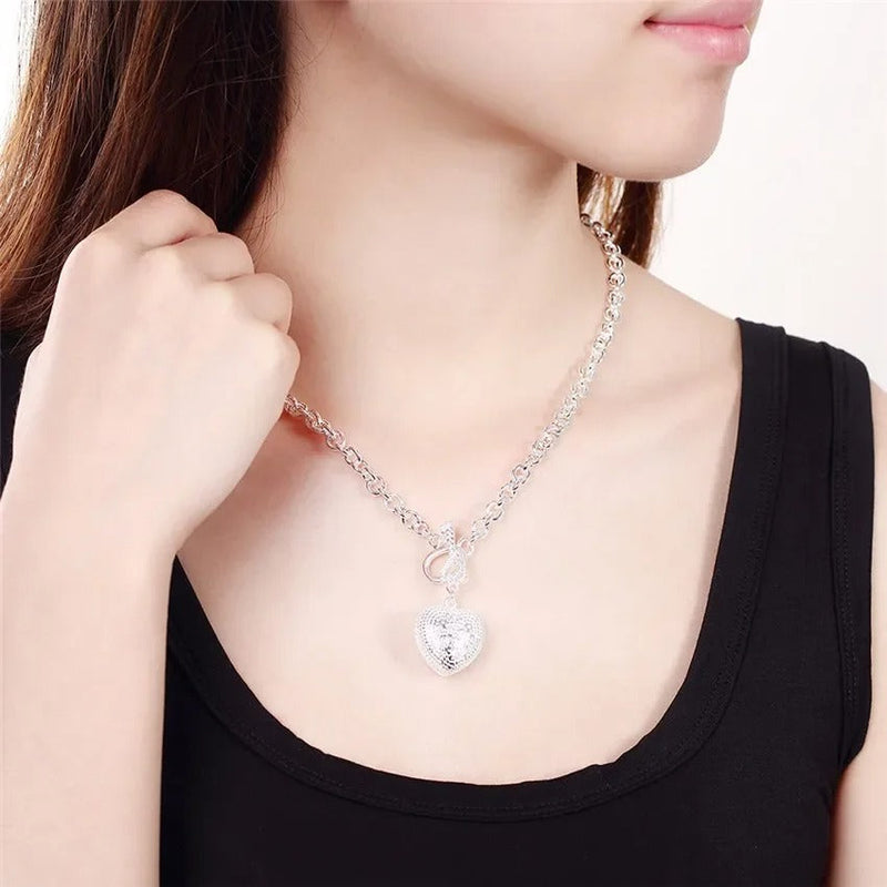 CONJUNTO CORAZÓN BAÑADO PLATA 925 - CONP134