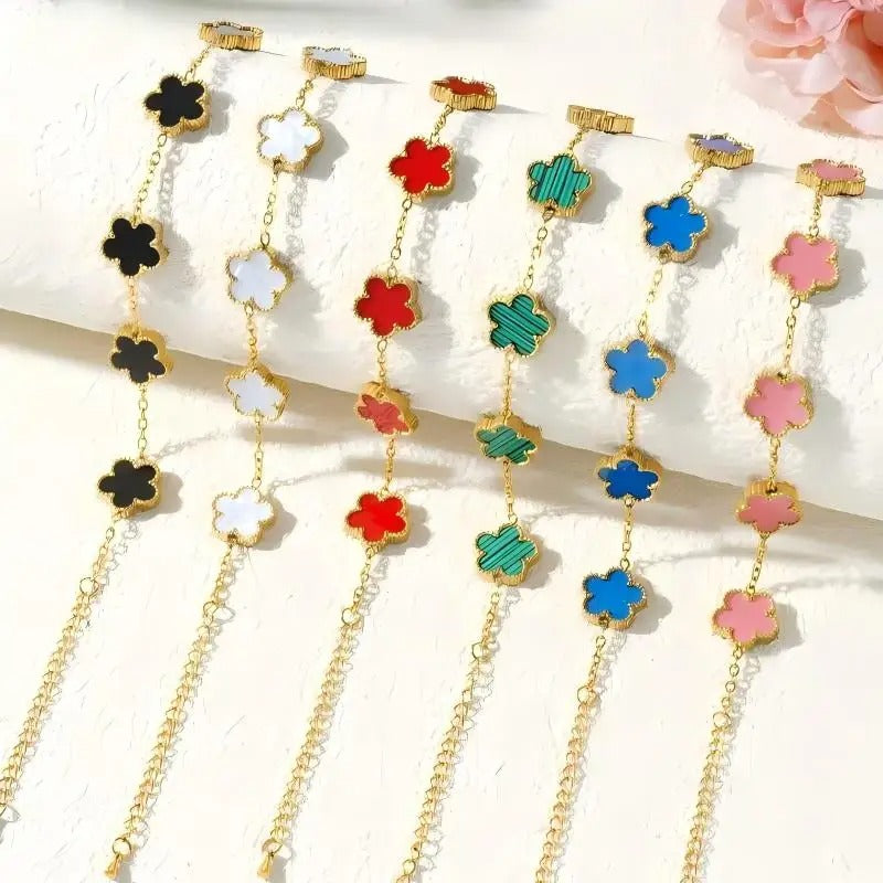 PULSERA DE TRÉBOL DE NEYMAR Y VIRGINIA BAÑADA EN ORO 18K - PLSI03432