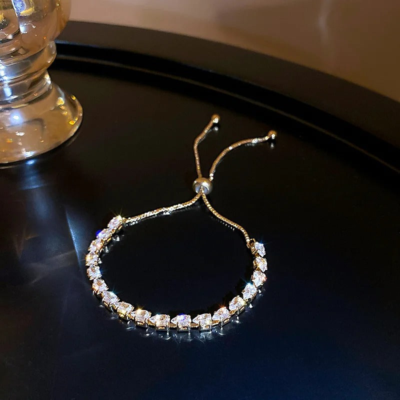 PULSERA DE CRISTALES BAÑADO EN ORO 18K - PLS 137