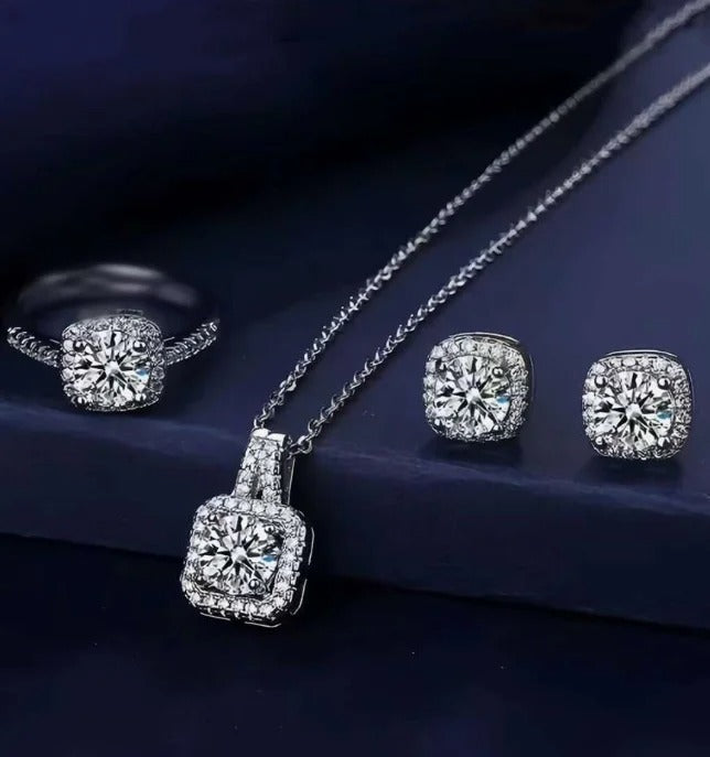 CRISTALES DE PLATA SUPER CONJUNTO 925 - CONP465