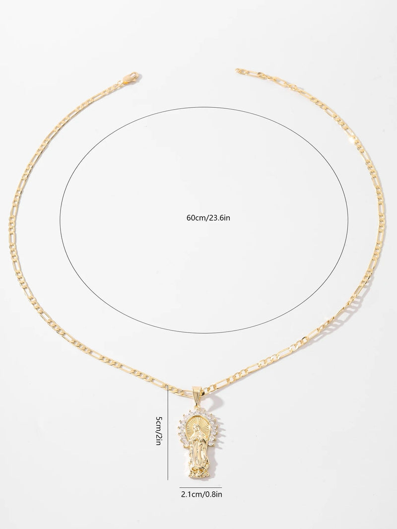 COLLAR NUESTRA SEÑORA BAÑADO EN ORO 18K - GARGSI548
