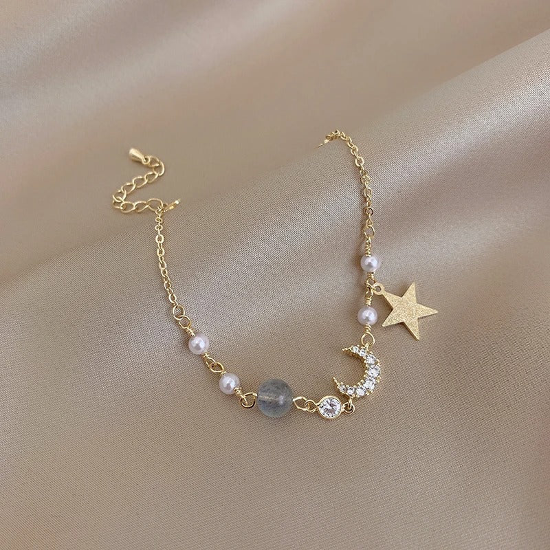 PULSERA DE ESTRELLA CHAPADA EN ORO 18K - PLS 116