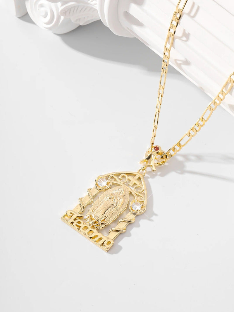 COLLAR DE NUESTRA SEÑORA BAÑADO EN ORO 18K - GARGSI898