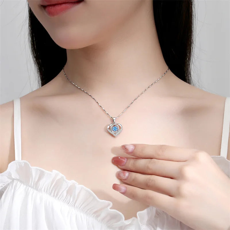 CONJUNTO CORAZÓN BAÑADO Y CRISTALES PLATA 925 - CONP13