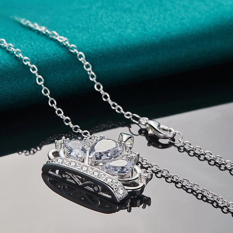 COLLAR CORONA DE CIRCONITAS PLATA 925 - PR0578