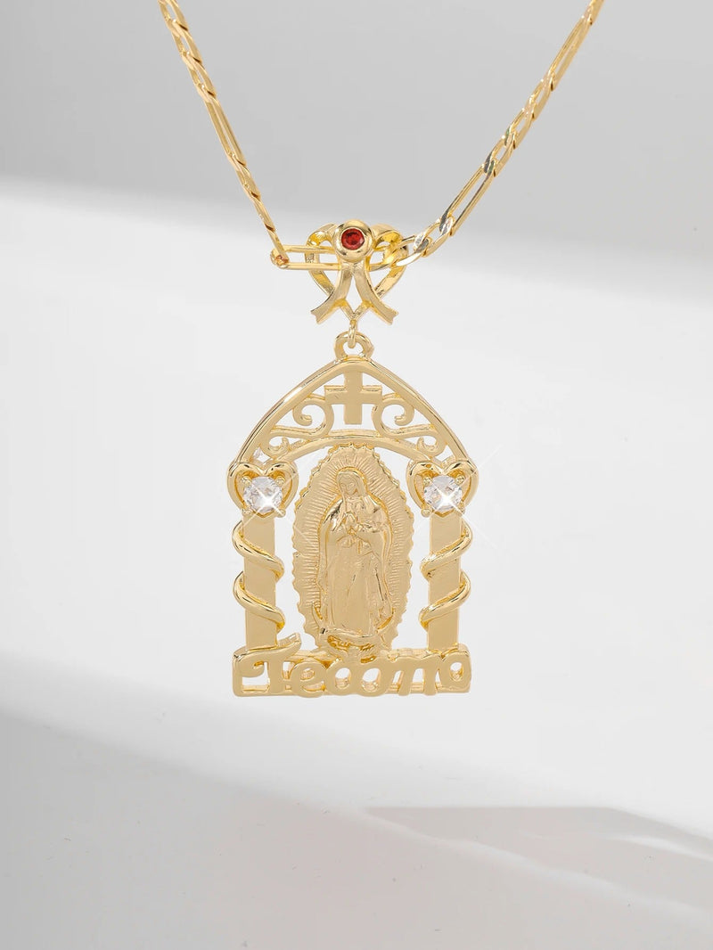 COLLAR DE NUESTRA SEÑORA BAÑADO EN ORO 18K - GARGSI898