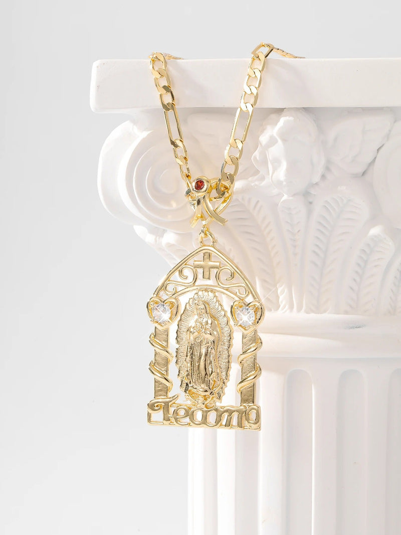 COLLAR DE NUESTRA SEÑORA BAÑADO EN ORO 18K - GARGSI898