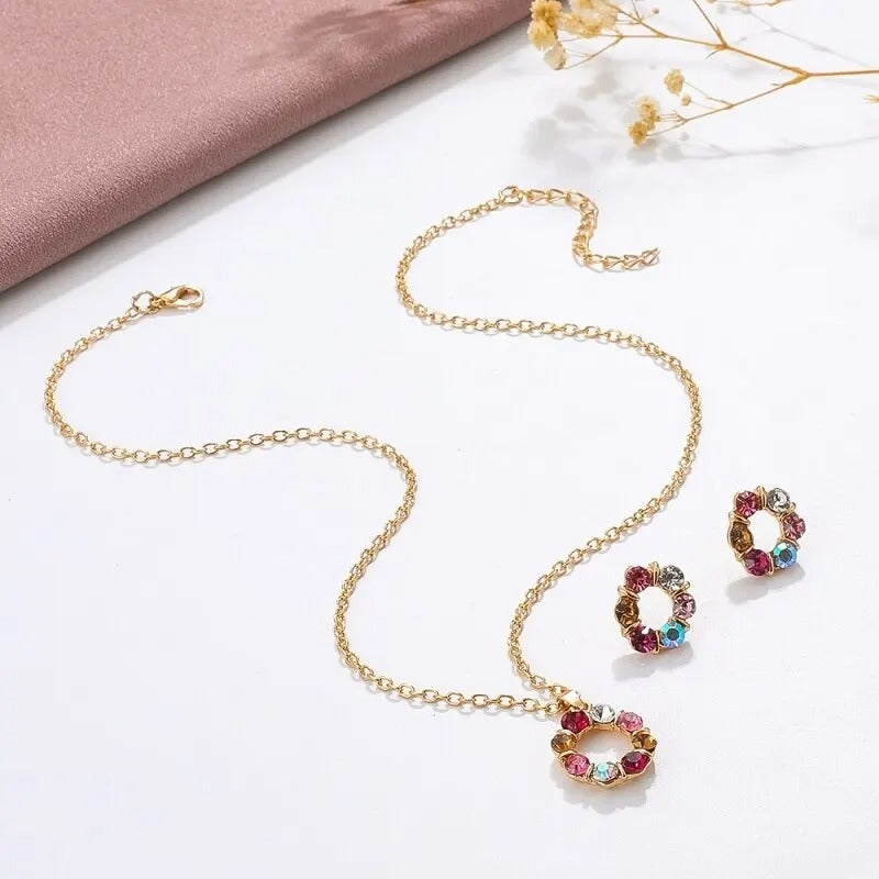 CÍRCULO DE CIRCONITAS ENGASTADO EN ORO 18K - CONJ878