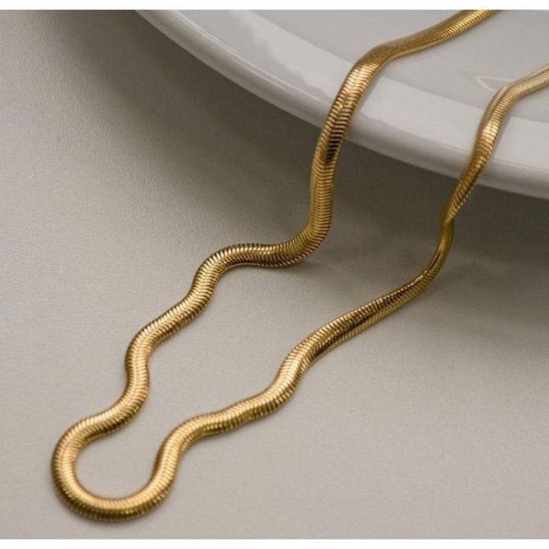 CADENA GARGANTILLA MALLA 37+5CM BAÑADA EN ORO 18K - COR677