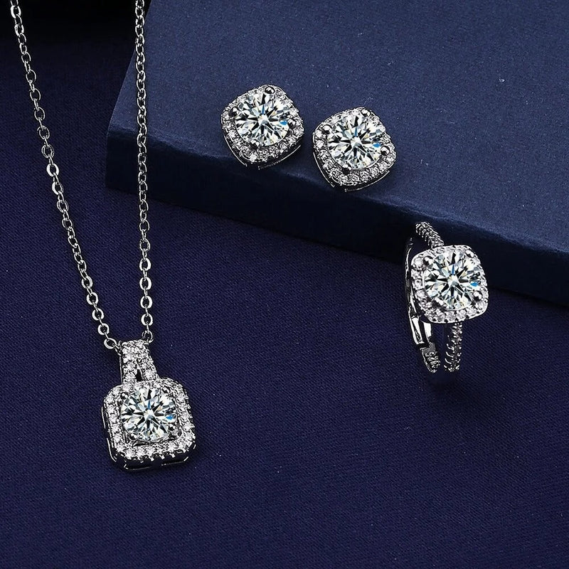 CRISTALES DE PLATA SUPER CONJUNTO 925 - CONP465