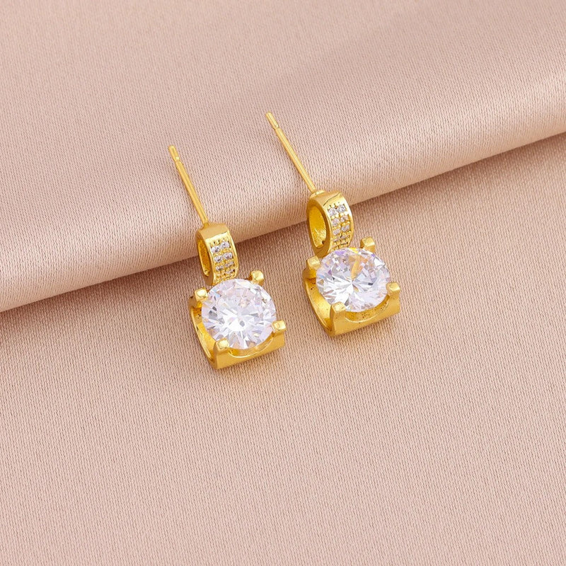 CONJUNTO DE CRISTALES BAÑADO EN ORO 18K - CONJ181