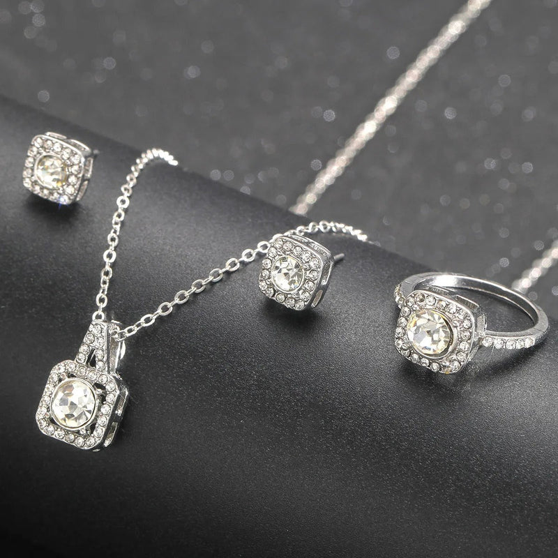 CRISTALES DE PLATA SUPER CONJUNTO 925 - CONP465