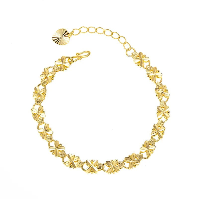 PULSERA DE HOJAS BAÑADAS EN ORO 18K - PLSI032