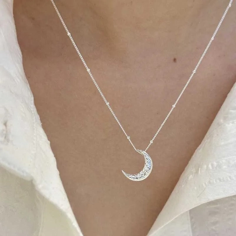 COLLAR LUNA DE PLATA 925 - PR111