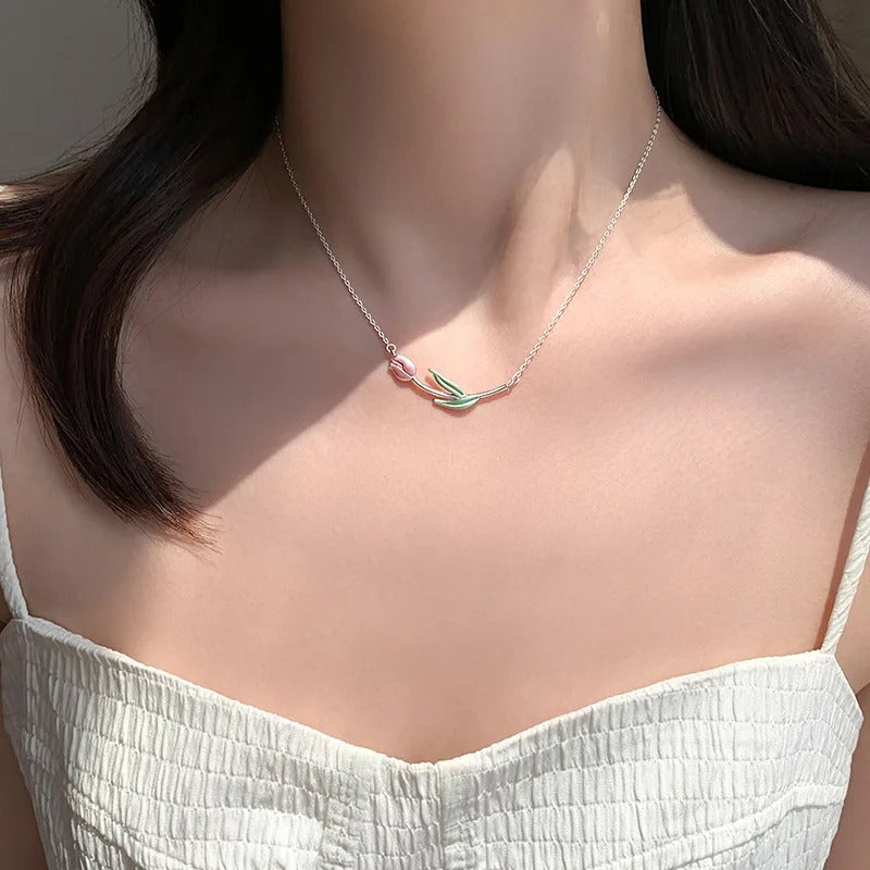 COLLAR TULIPÁN PLATA 925 - PR0888