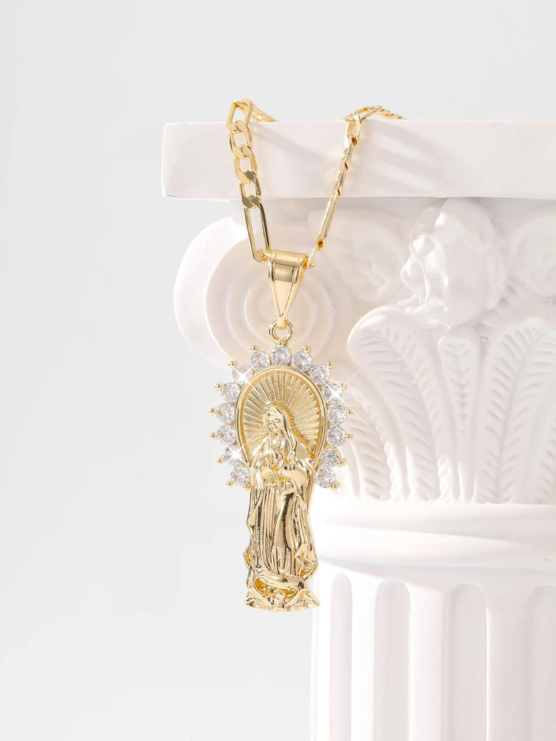 COLLAR NUESTRA SEÑORA BAÑADO EN ORO 18K - GARGSI548