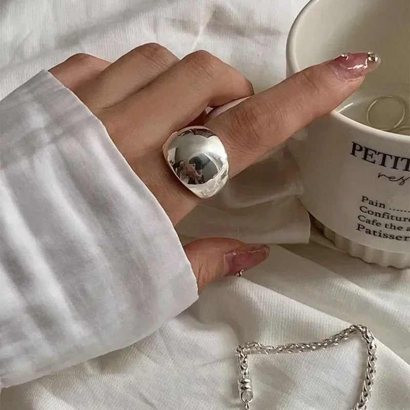ANILLO AJUSTABLE ESTILO GRANDE PLATA 925 - ANP679