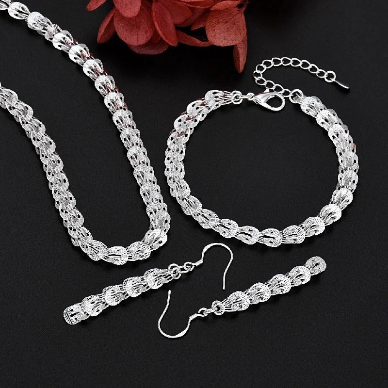 SUPER CONJUNTO ESLABONES PLATA 925 - CONP563
