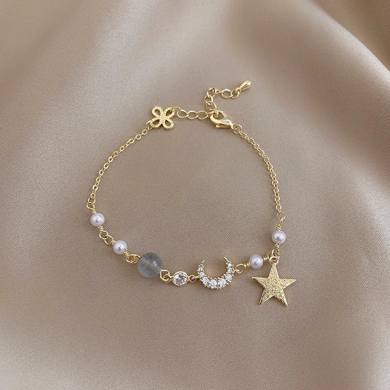 PULSERA DE ESTRELLA CHAPADA EN ORO 18K - PLS 116