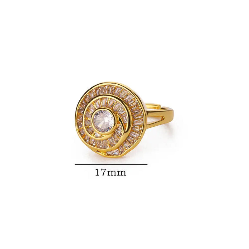 ANILLO AJUSTABLE DE CRISTALES BAÑADO EN ORO 18K - AN18