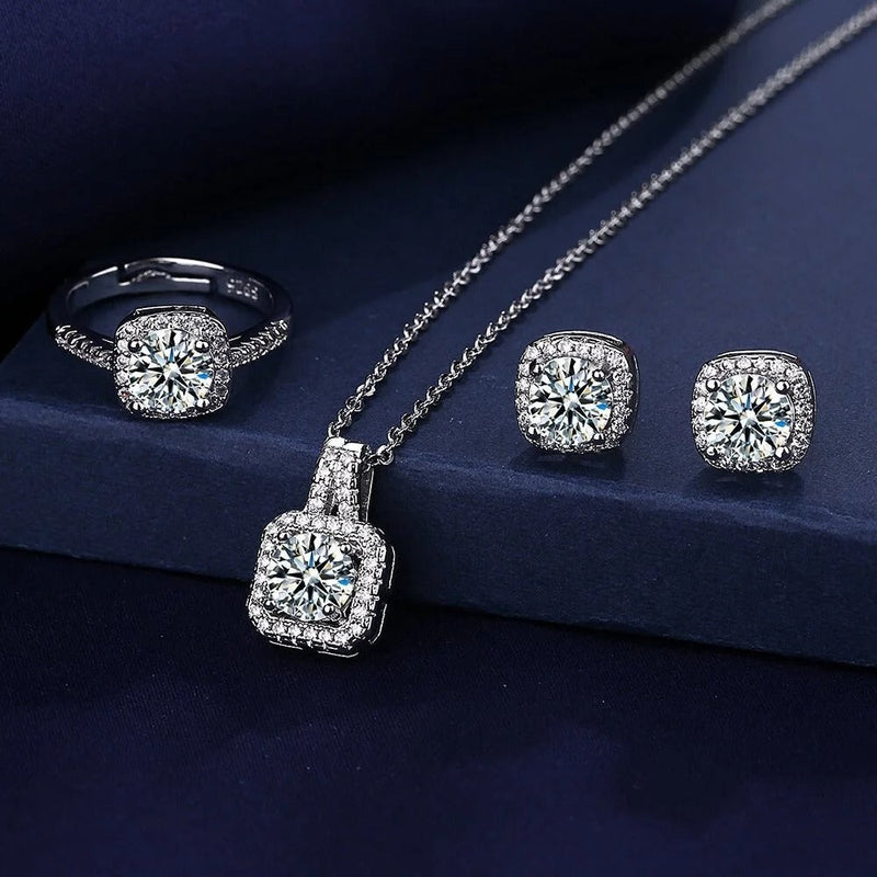 CRISTALES DE PLATA SUPER CONJUNTO 925 - CONP465
